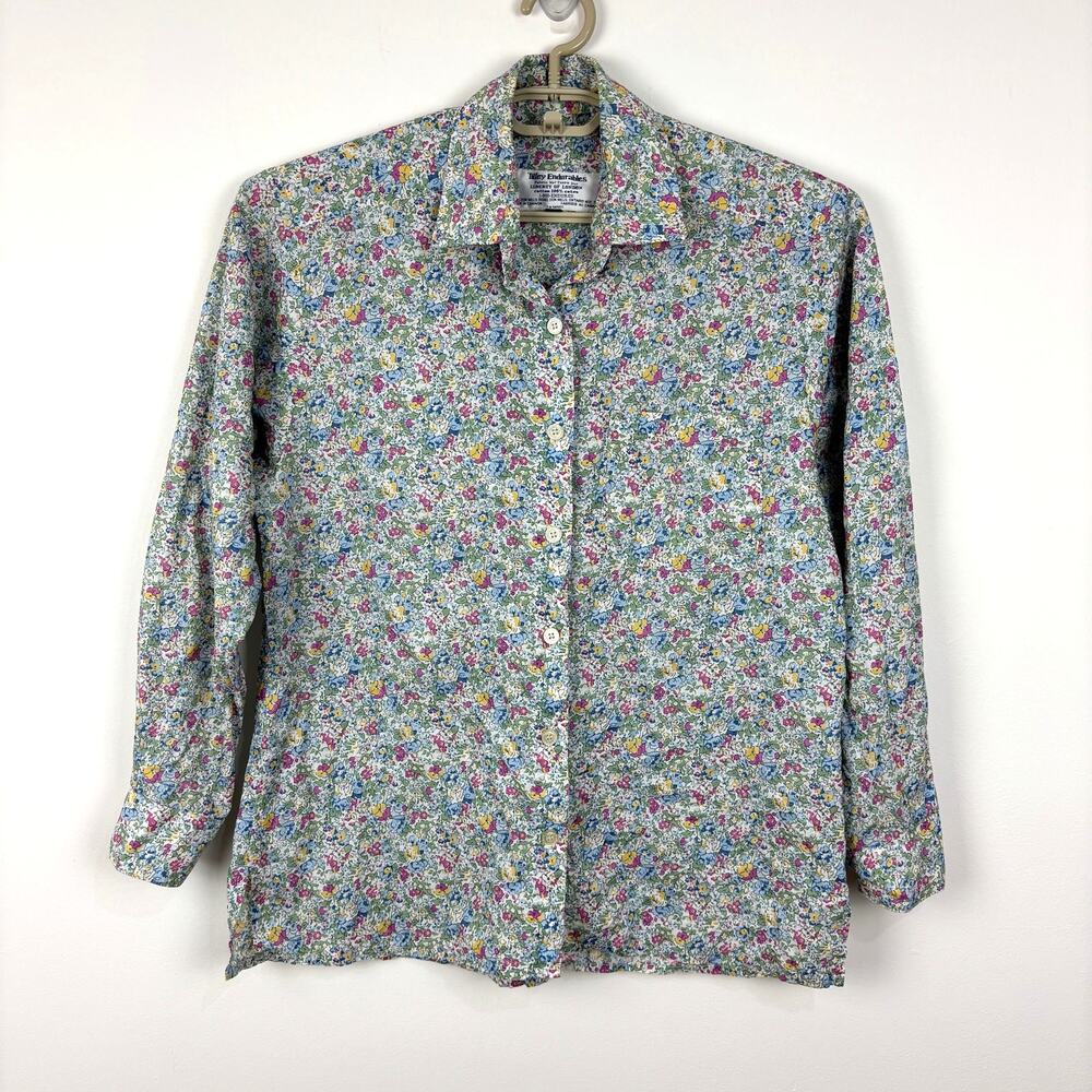 Tilley Endurables Liberty London Button Up Shirt Ditsy Floral Medium Cotton